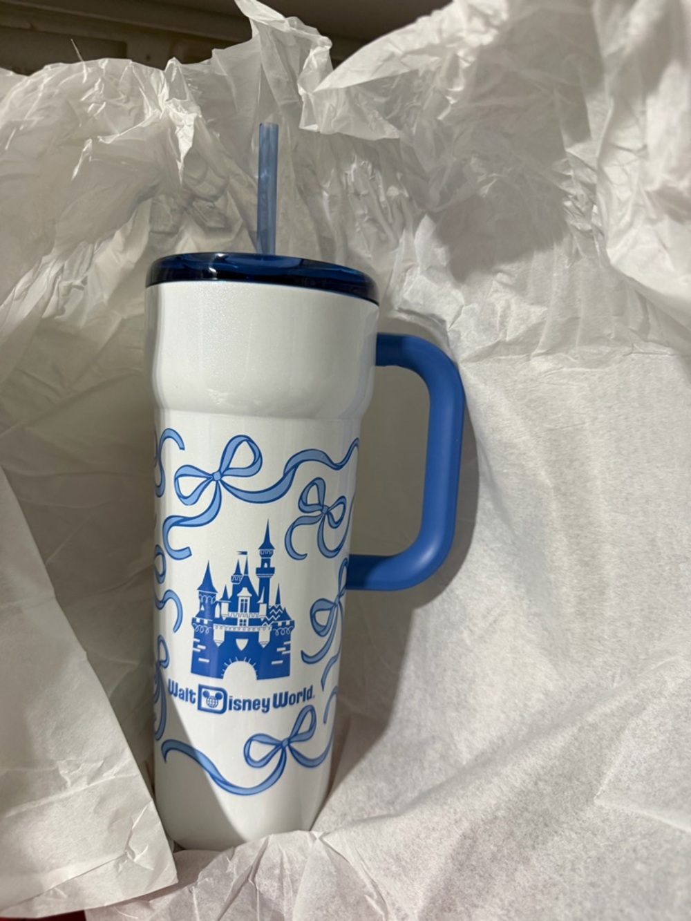 Starbucks Disney Collab Pink Castle and Bow 24 oz Tumbler cup NEW Disneyland